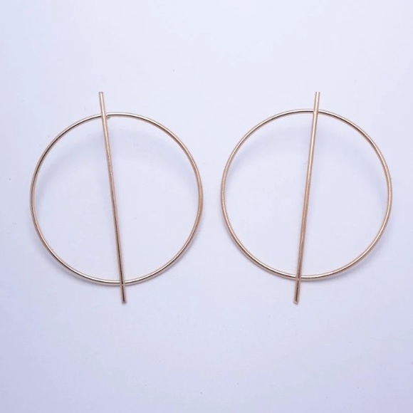 🔥Exaggerated Big Circle Round Drop Earrings - Picture 2 of 4